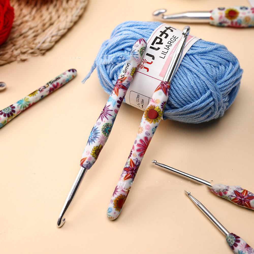 Soft Handle Printing Crochet Hook Set