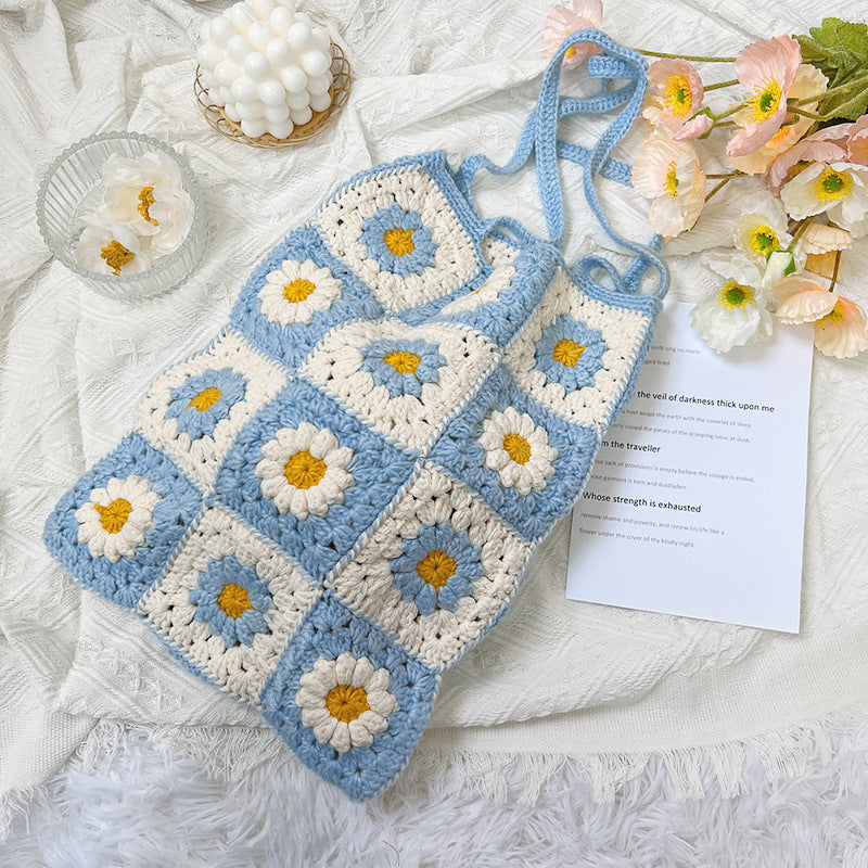 Handmade Crochet Knitted Yarn With Small Flowers