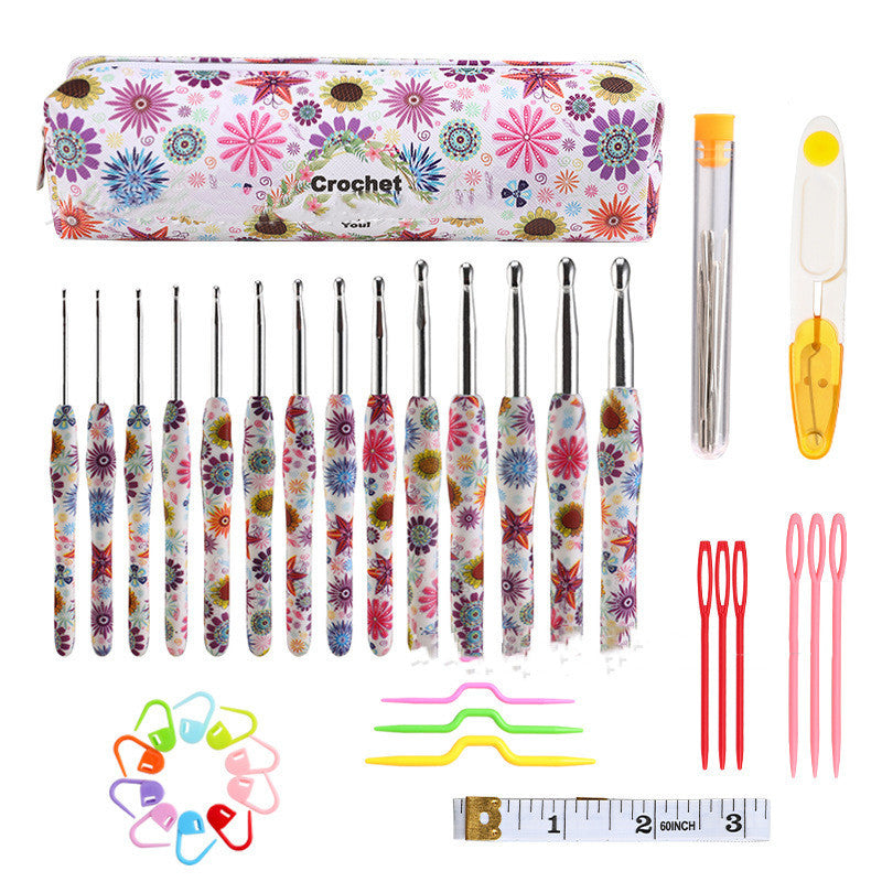 Soft Handle Printing Crochet Hook Set