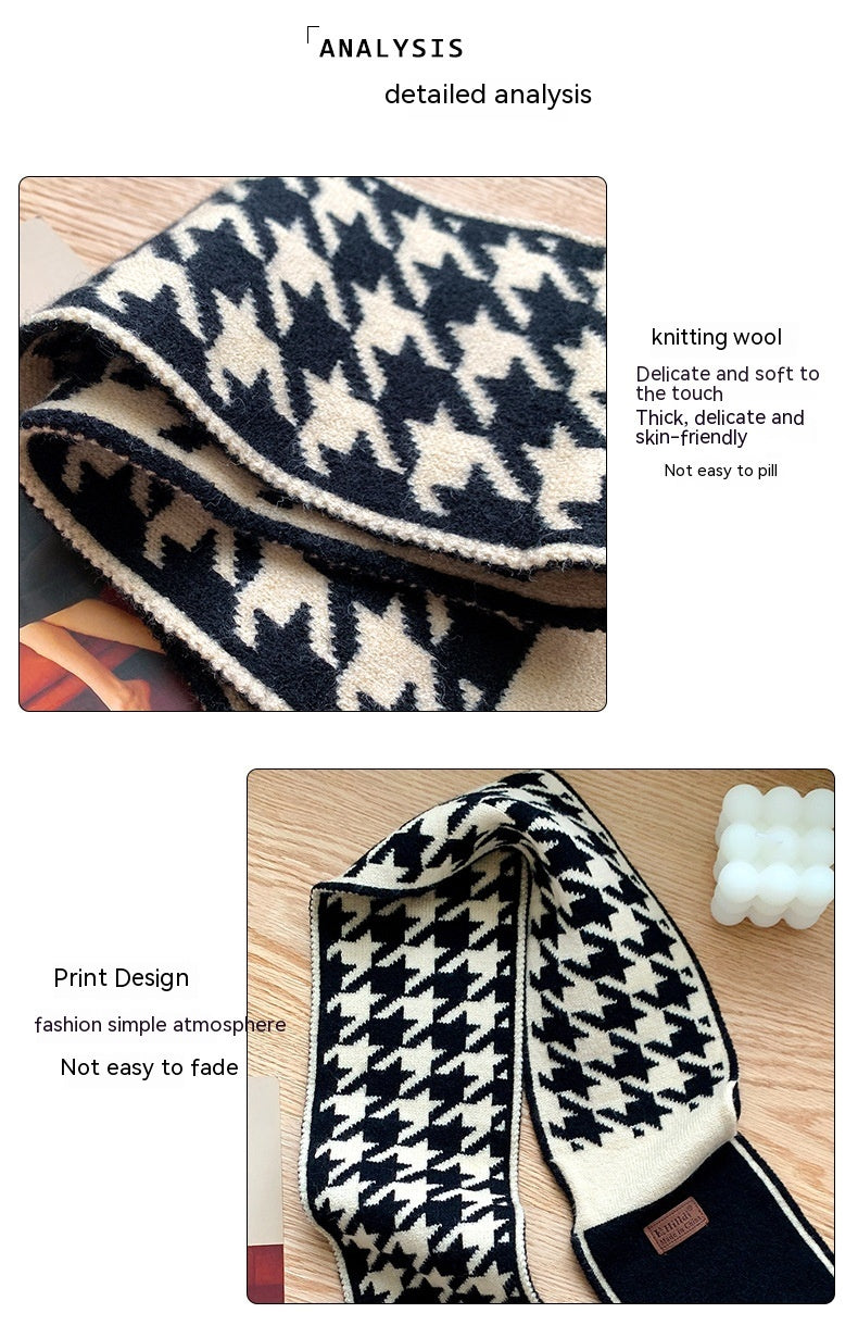 Double-sided Thickened Knitting Wool Fashion Scarf