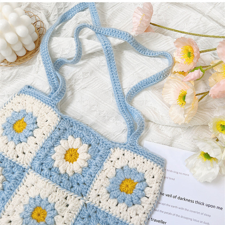 Handmade Crochet Knitted Yarn With Small Flowers